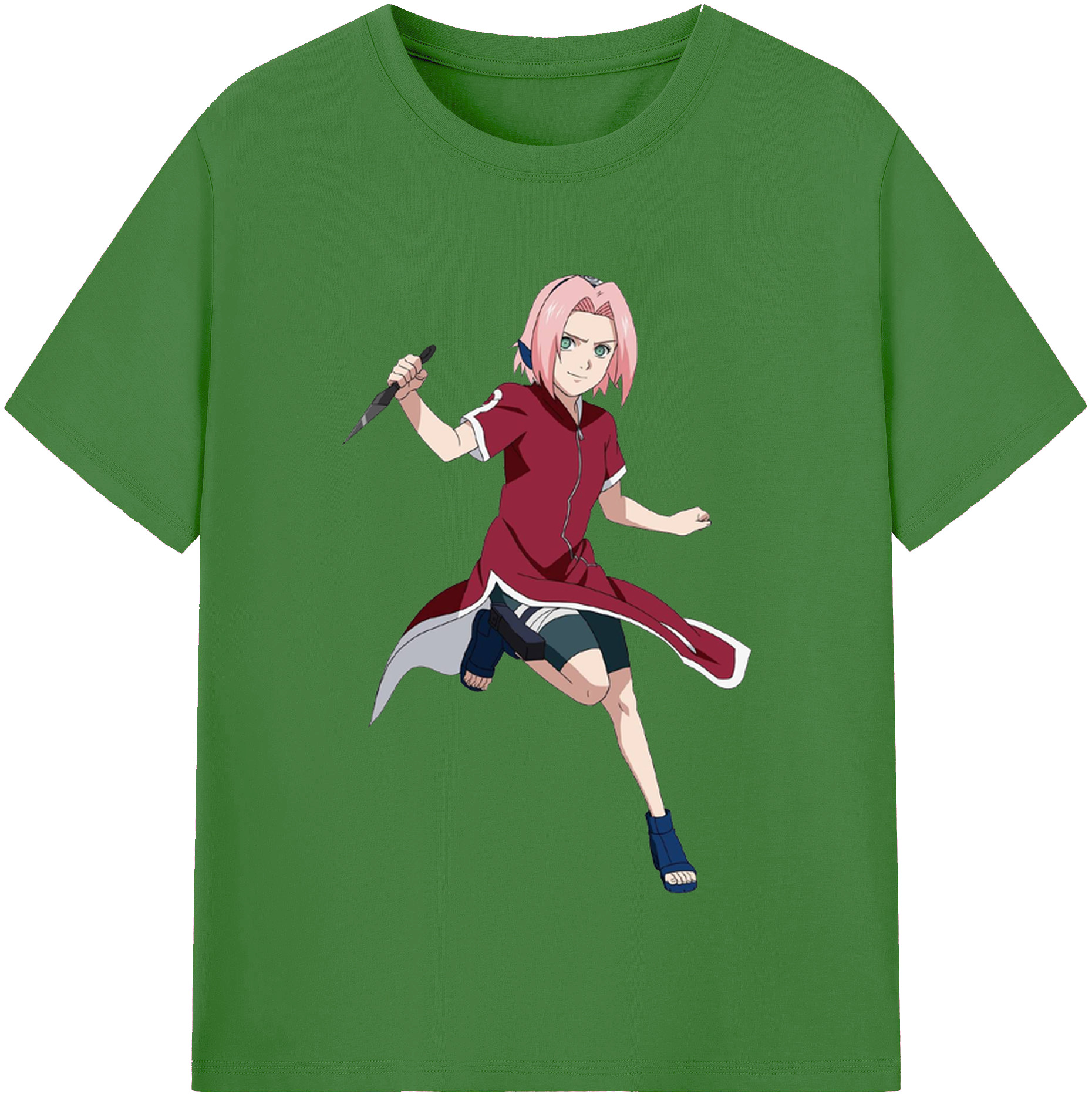 （画像用） NARUTO -ナルト- 春野サクラ Haruno Sakura レディースカジュアルプリントTシャツ（綿100％）